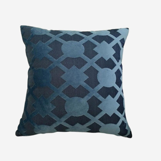 Blue Maze Velvet Geometric Throw Pillows Cover