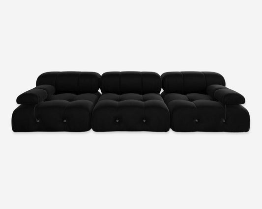 Black Minimalist Modular Velvet Sectional Sofas