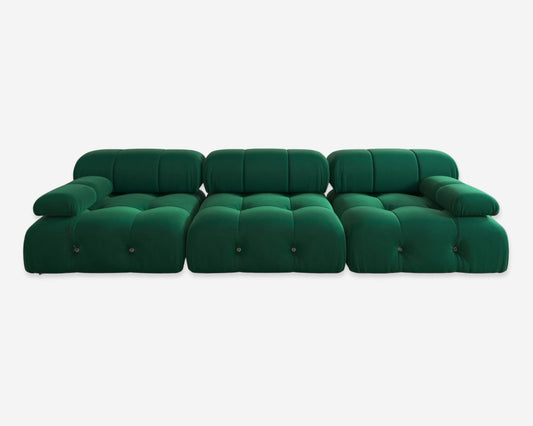 Deep Green Minimalist Modular Velvet Sectional Sofas