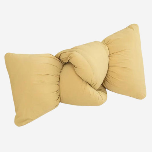 Lemon Yellow Knotted Shaped  Pillow