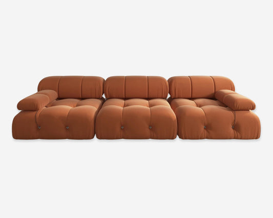 Orange Minimalist Modular Velvet Sectional Sofas