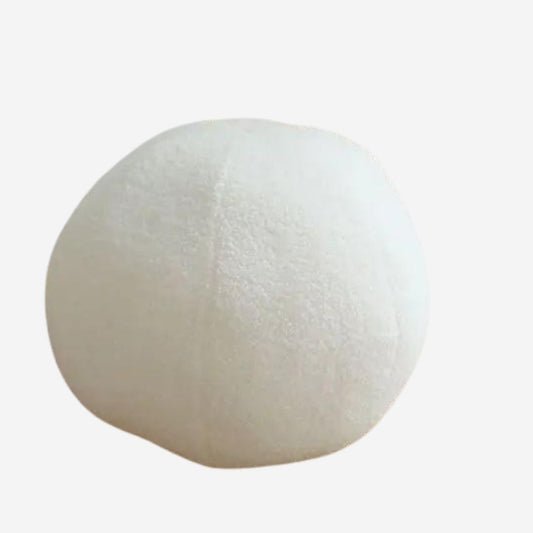 3D Bamboo White Geometric Soft Comfy Circle Ball Throw Pillow
